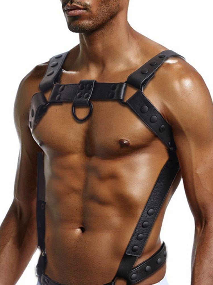 menaful Top Layer Cowhide Bulldog Harness