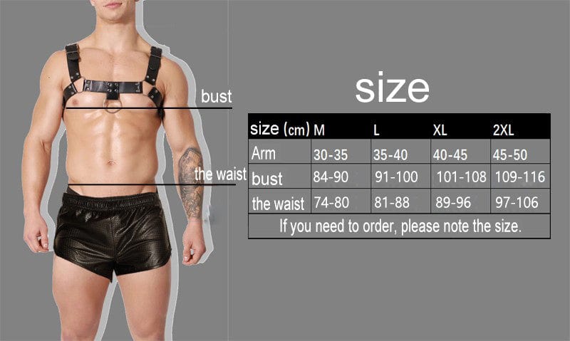 menaful Tough Guy Hormones Genuine Leather Harness