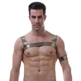 MENAFUL™ triangle gold stripe / one size Men's sexy personality sequin chest and arm straps