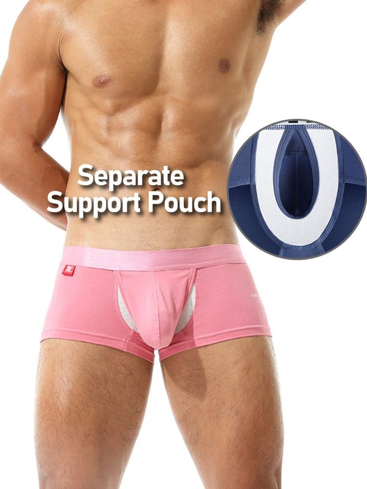 menaful Trunks 2 Pack Ball Support Pouch Casual Boxer Briefs