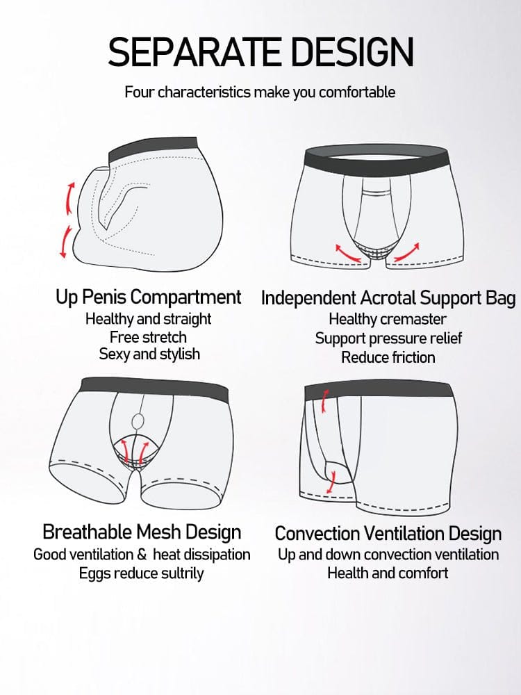 menaful Trunks 2 Pack Modal Dual Separate Pouch Trunks