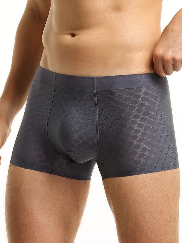 menaful Trunks 3 Pack Mens Ice Silk Underwear Soft Ultra-Thin Trunks