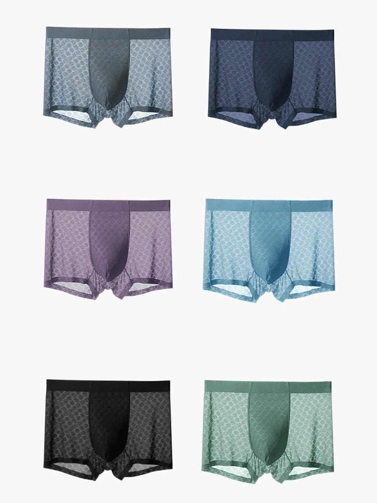 menaful Trunks 3 Pack Mens Ice Silk Underwear Soft Ultra-Thin Trunks