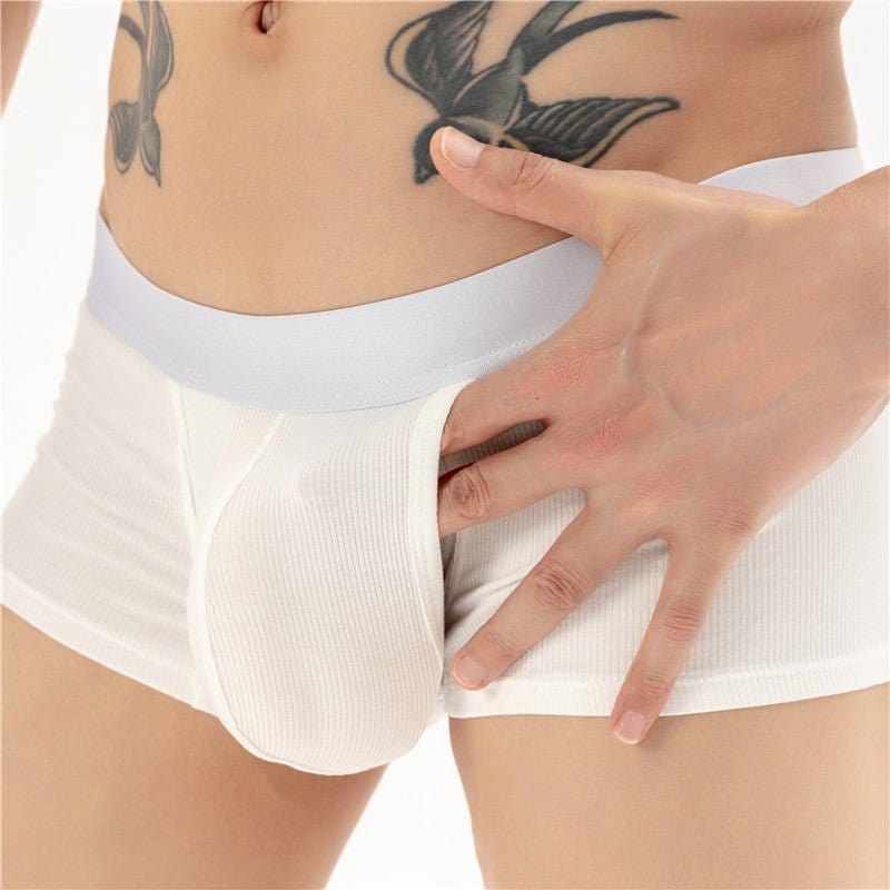 menaful Trunks 3 Pack Ribbed Separate Support Pouch Boxer Briefs