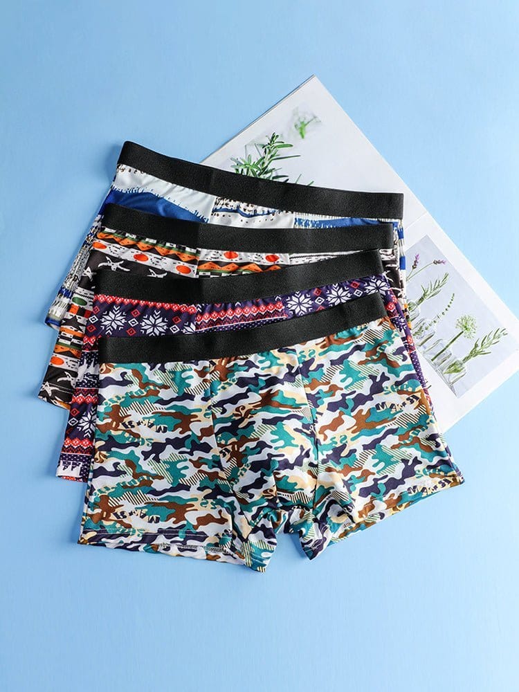 menaful Trunks 7 Pack Fashion Breathable Print Men's Trunks Underwear