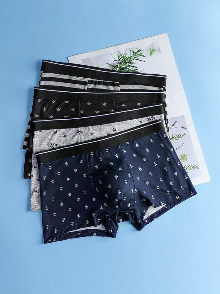 menaful Trunks 7 Pack Fashion Breathable Print Men's Trunks Underwear