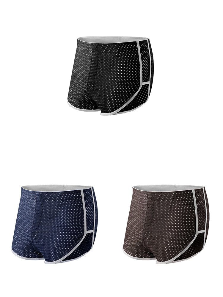 menaful Trunks Black*Blue*Brow / S 3 PACK Big Pouch Support Breathable Trunks Pajamas