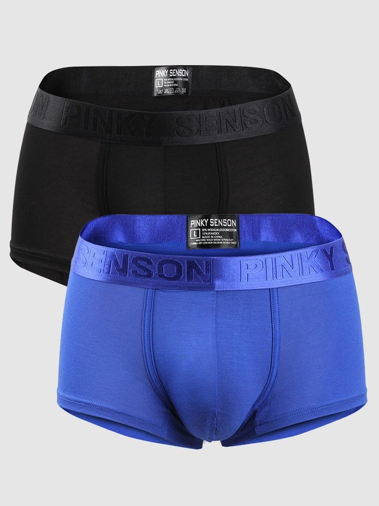 menaful Trunks Black*Blue / S 2 Pack Men's U Convex Modal Breathable Trunks