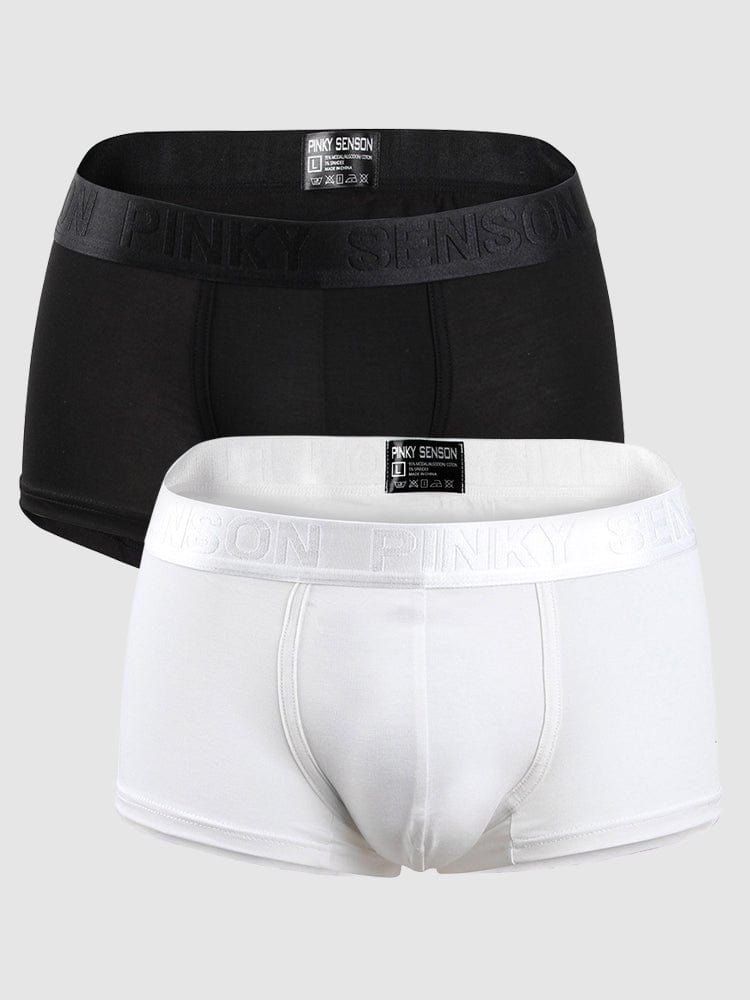 menaful Trunks Black*White / S 2 Pack Men's U Convex Modal Breathable Trunks