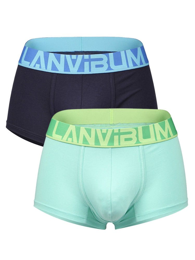 menaful Trunks Blue*Green / S 2 Pack Men's Breathable Big Pouch Trunks