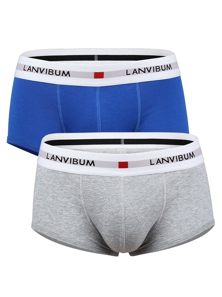 menaful Trunks Blue*Grey / S 2 Pack Men's Breathable Big Pouch Trunks