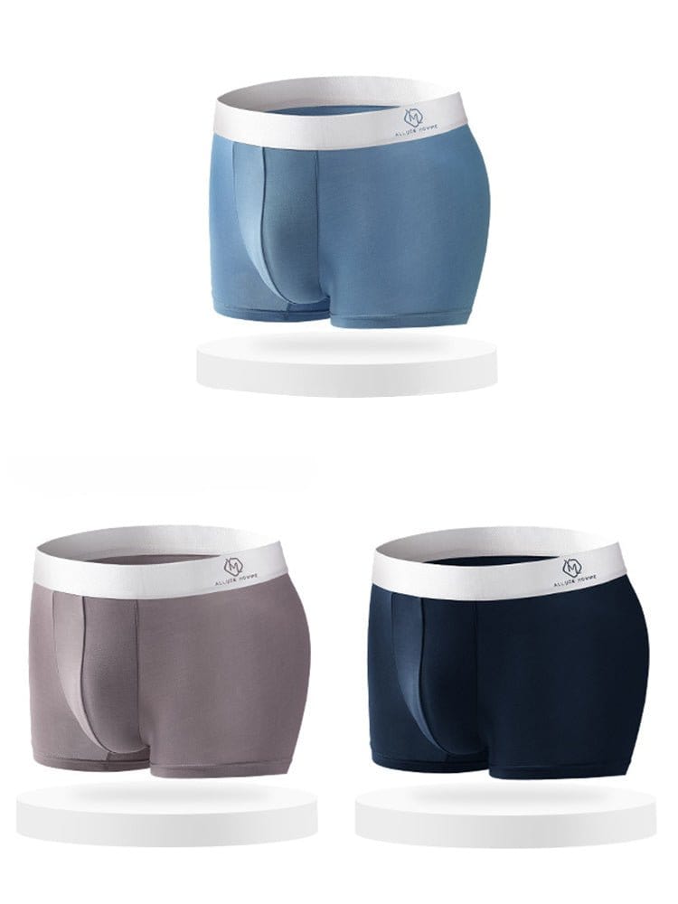 menaful Trunks Blue*Khaki*Navy / S 3 Pack Men's Traceless Breathable Modal Trunks