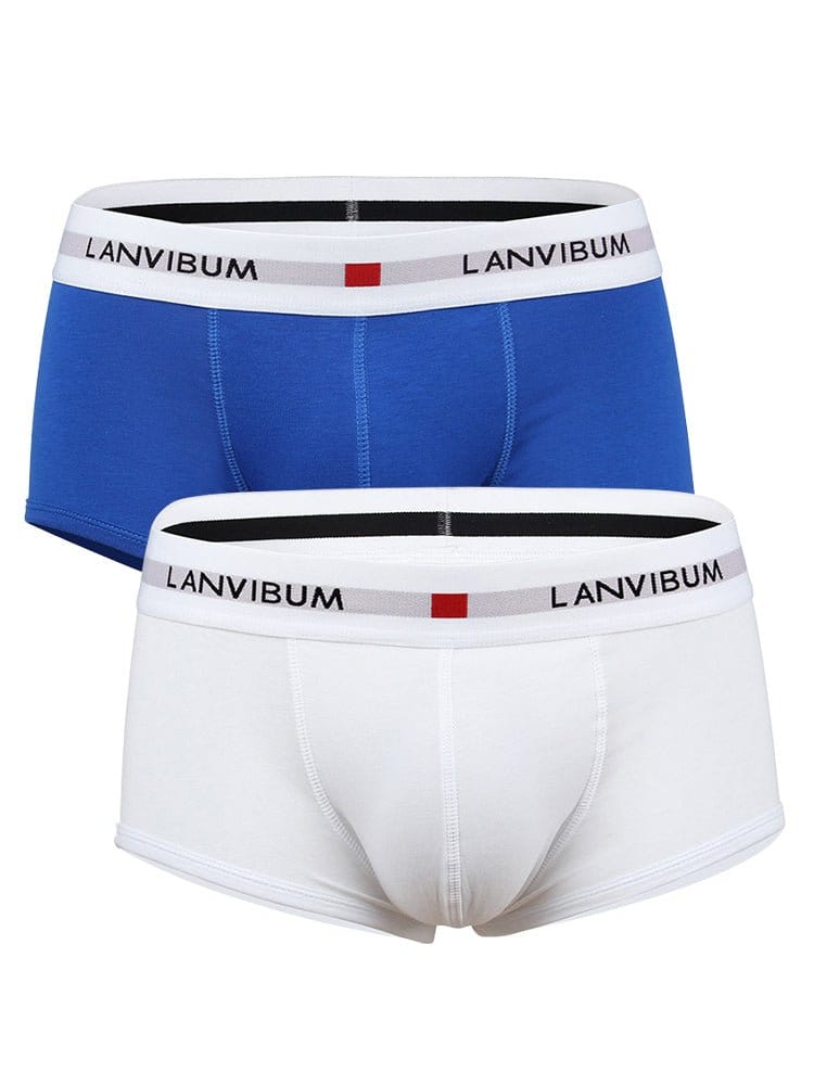 menaful Trunks Blue*White / S 2 Pack Men's Breathable Big Pouch Trunks