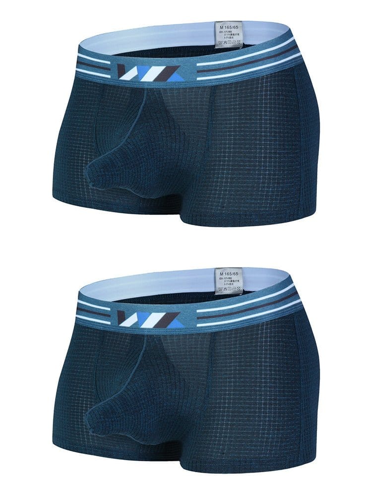 menaful Trunks Color 1 / S 2 Pack Separated Pouch Comfy Mens Boxer Briefs