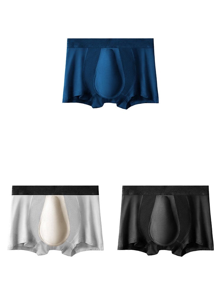 menaful Trunks Color 1 / S 3 Pack Men’s Breathable 3D Pouch Trunks