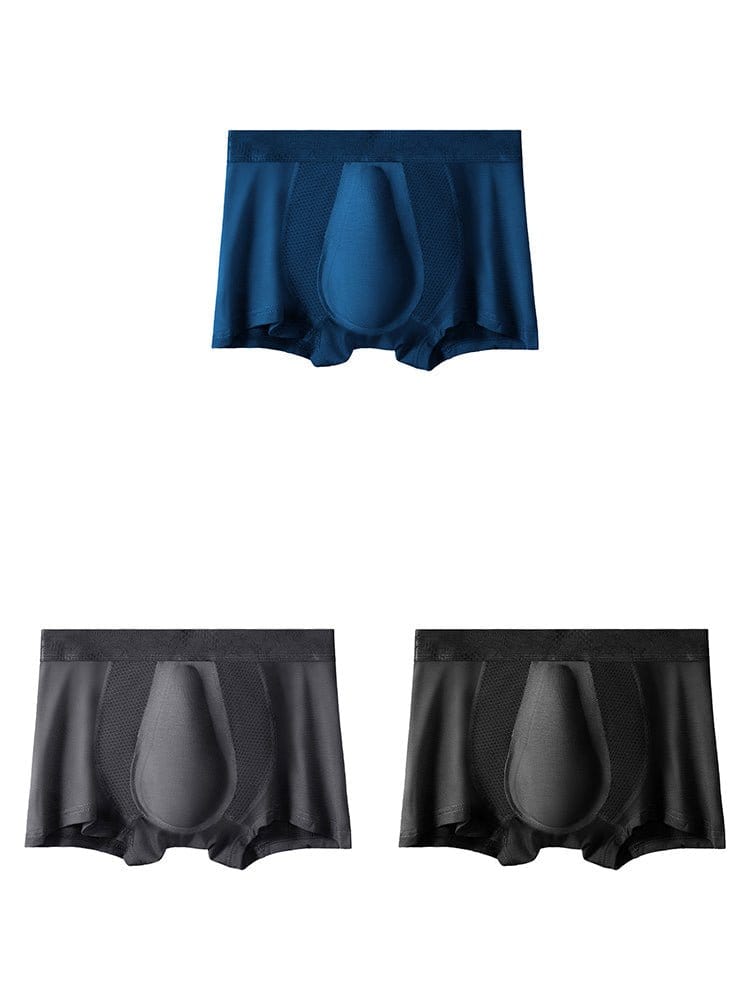 menaful Trunks Color 2 / S 3 Pack Men’s Breathable 3D Pouch Trunks