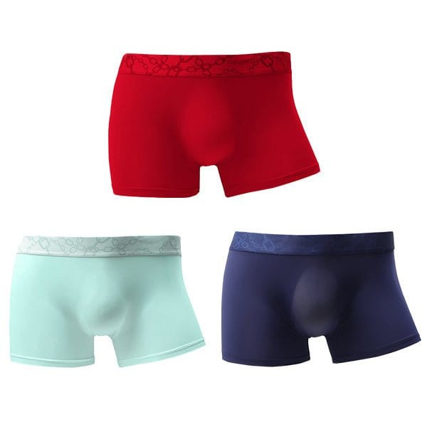 menaful Trunks Color 3 / S 3 Pack Cooling Seamless Pouch Boxer Briefs