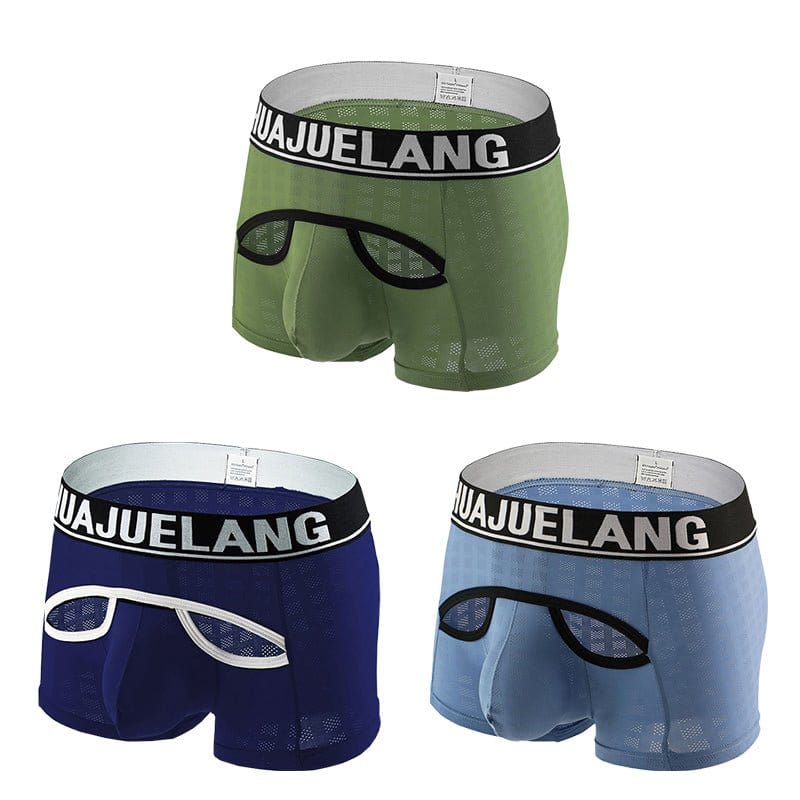 menaful Trunks Color 3 / XS 3 Pack Breathable Support Pouch Boxer Briefs