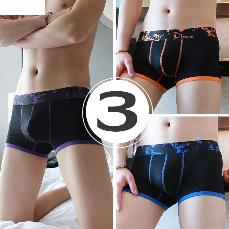 menaful Trunks Color1 / S 3 Pack Men’s U convex Cotton Breathable Trunks