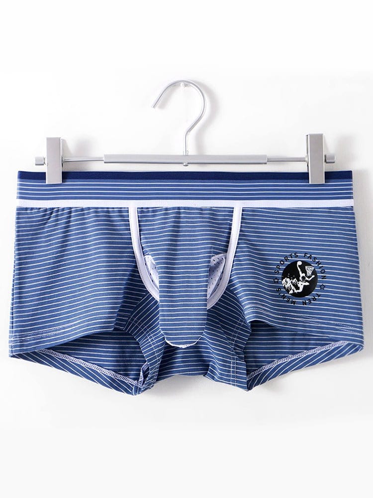 menaful Trunks Dark Blue*2 / XS 2 Pack Men’s Separate Support Pouch Cotton Trunks