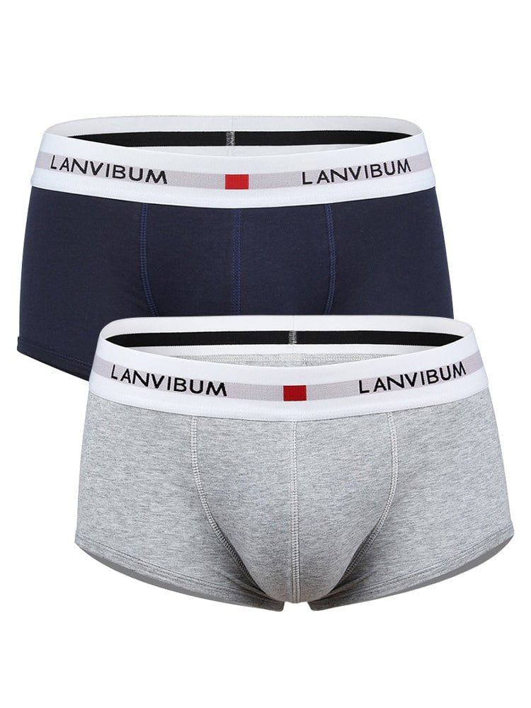 menaful Trunks Dark Blue*Grey / S 2 Pack Men's Breathable Big Pouch Trunks