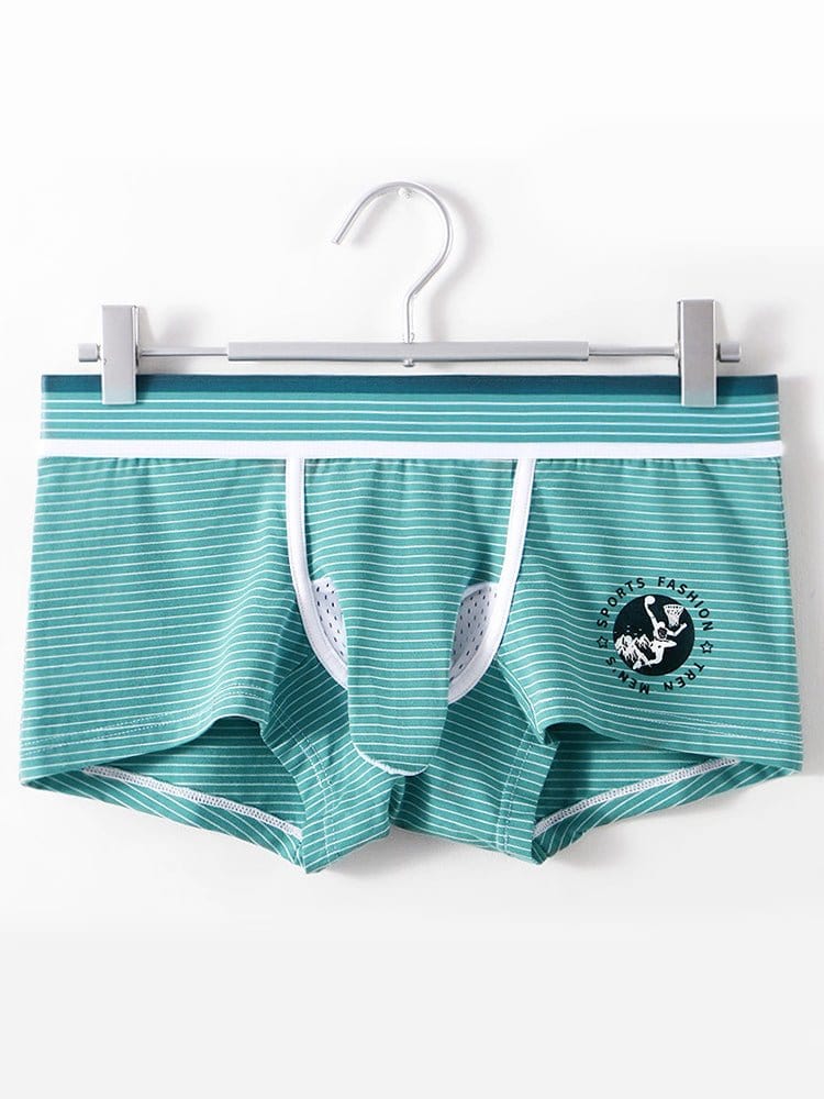 menaful Trunks Green*2 / XS 2 Pack Men’s Separate Support Pouch Cotton Trunks