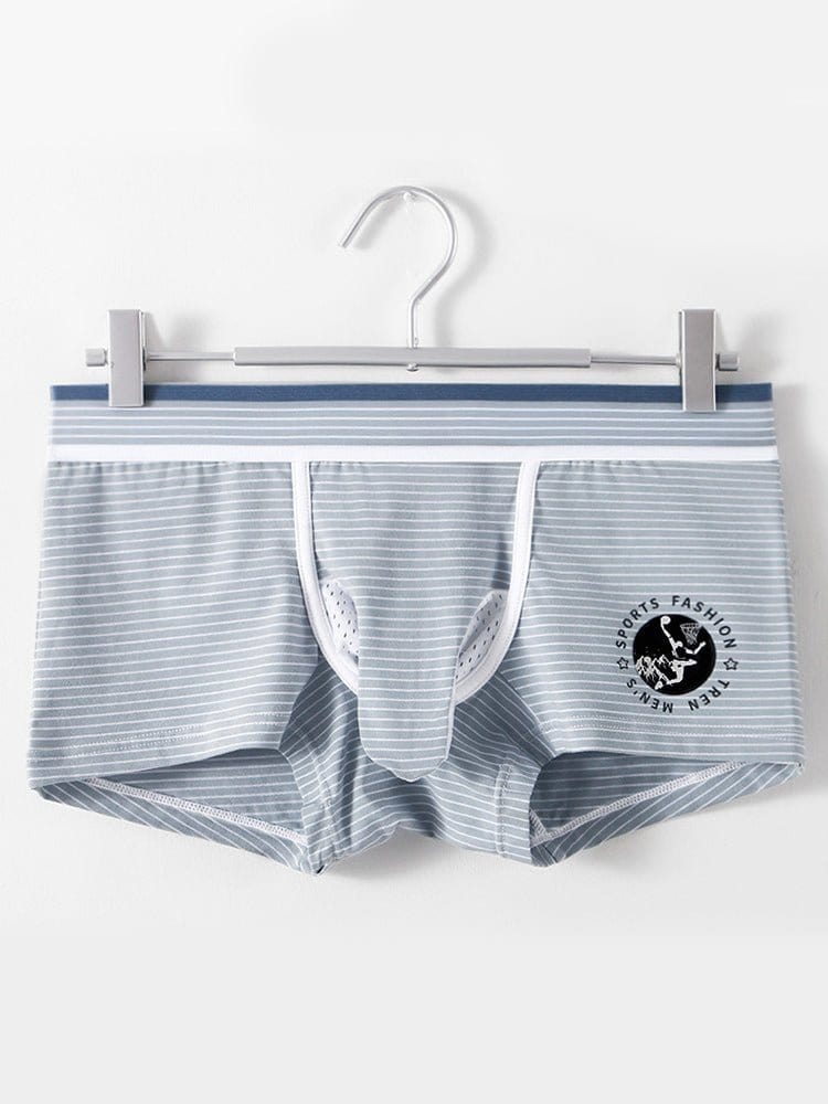 menaful Trunks Grey*2 / XS 2 Pack Men’s Separate Support Pouch Cotton Trunks