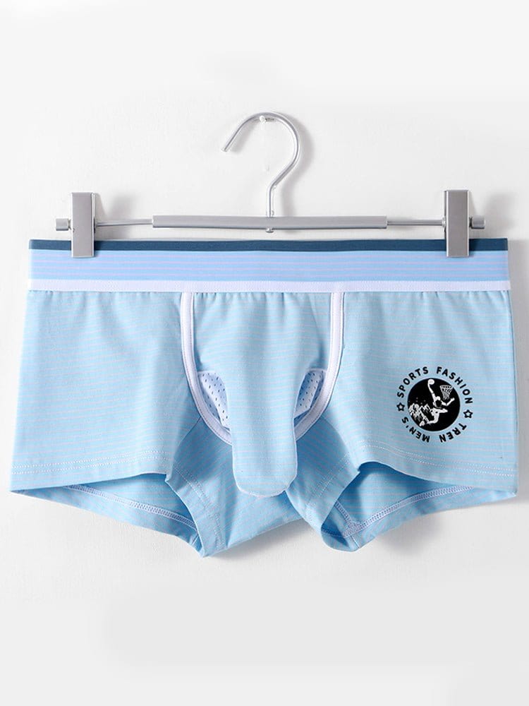 menaful Trunks Light Blue*2 / XS 2 Pack Men’s Separate Support Pouch Cotton Trunks