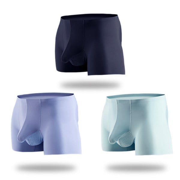 menaful Trunks Navy*Blue*Green / S 3 Pack Separate Support Pouch Boxer Briefs