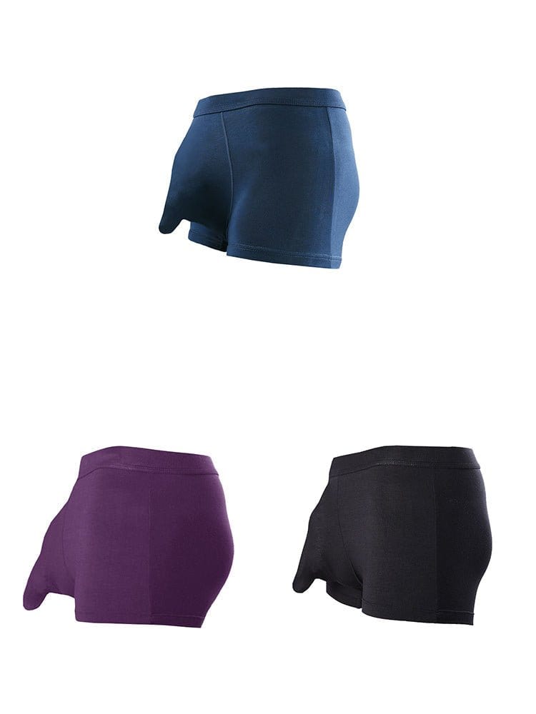 menaful Trunks Navy*Purple*Black / S 3 Pack Men’s Separate Sexy Free Stretch Trunks