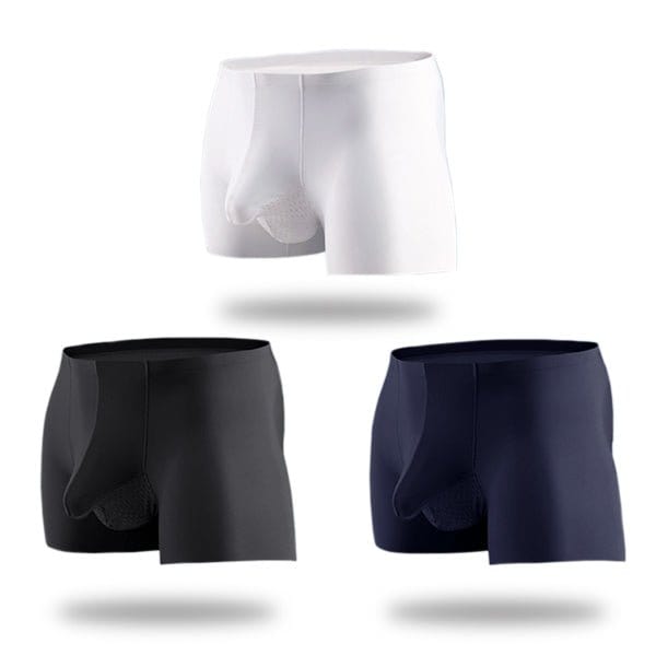 menaful Trunks White*Black*Navy / S 3 Pack Separate Support Pouch Boxer Briefs