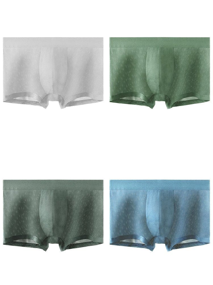 menaful Trunks White*Light Green*Dark Green*Light Blue / S 4 Pack Men's Thin Ultra Breathable Mesh Trunks