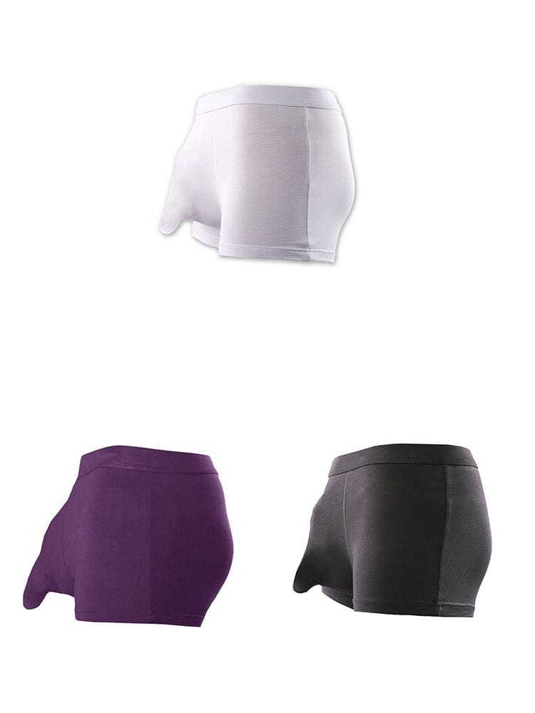 menaful Trunks White*Purple*Grey / S 3 Pack Men’s Separate Sexy Free Stretch Trunks