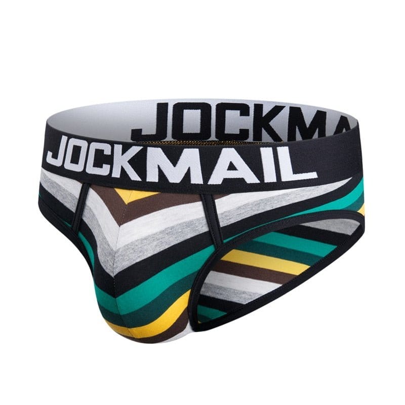 Menaful™ underwear All Black / M (27-29) Jockmail Striped Briefs 3-Pack