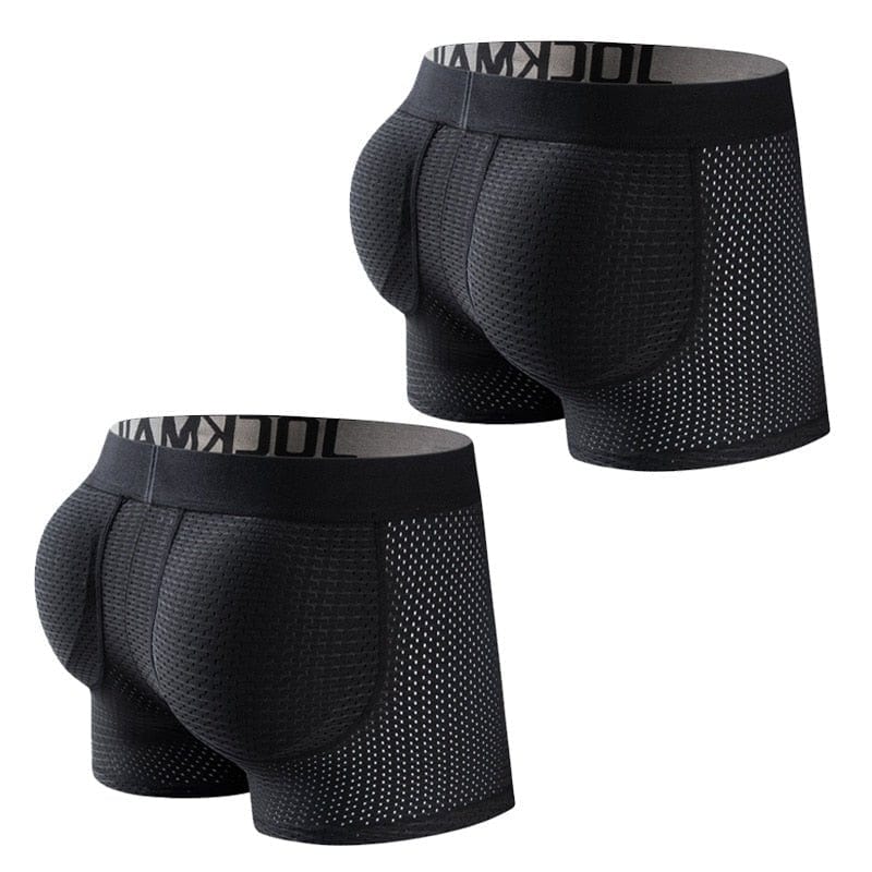 Menaful™ underwear All Black / M (30-31) Jockmail Bun Buster Mesh Boxer Briefs 2-Pack