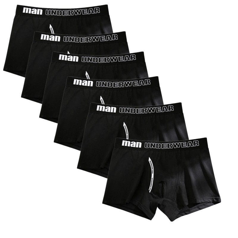 Menaful™ underwear All Black / XS (25-29) Man Basic Accent Boxer Brief 6-Pack