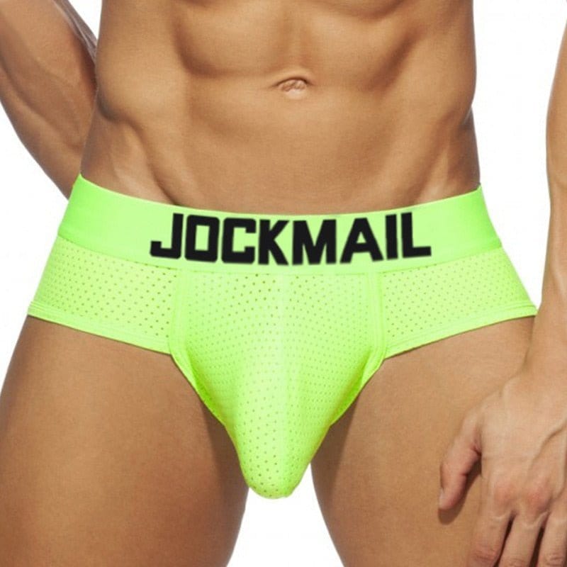 Menaful™ underwear All Green / M (27-29) Jockmail Neon Mesh Briefs 4-Pack