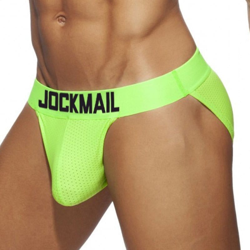 Menaful™ underwear All Green / M (27-29) Jockmail Neon Mesh Sports Briefs 4-Pack