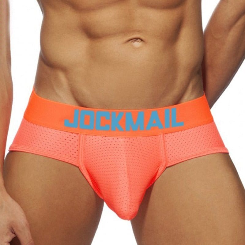 Menaful™ underwear All Orange / M (27-29) Jockmail Neon Mesh Briefs 4-Pack