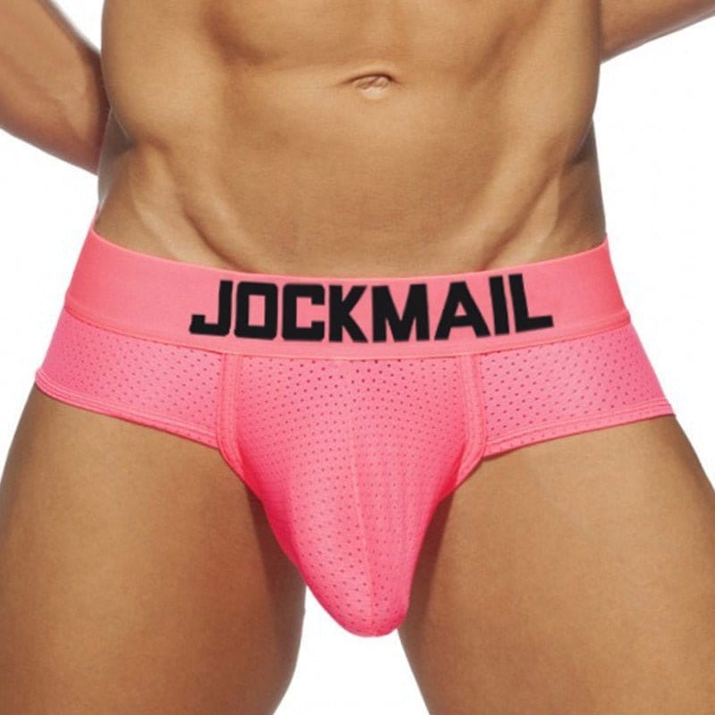 Menaful™ underwear All Pink / M (27-29) Jockmail Neon Mesh Briefs 4-Pack