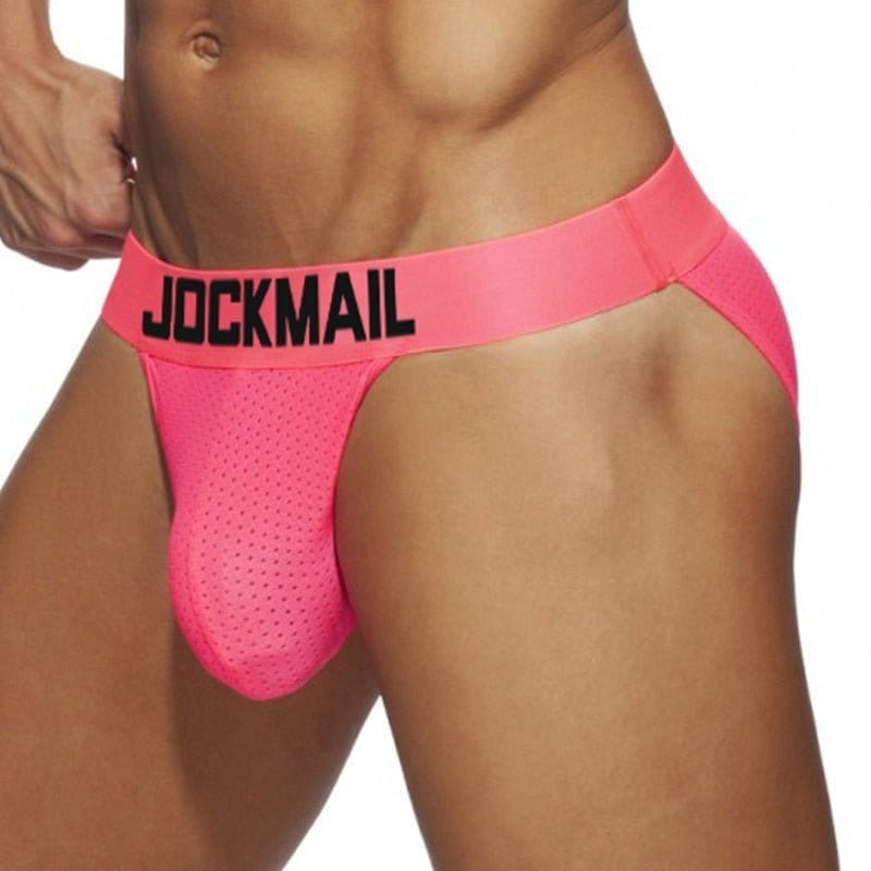 Menaful™ underwear All Pink / M (27-29) Jockmail Neon Mesh Sports Briefs 4-Pack