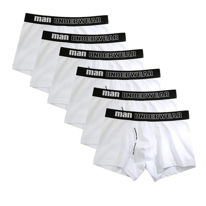 Menaful™ underwear All White / XS (25-29) Man Basic Accent Boxer Brief 6-Pack