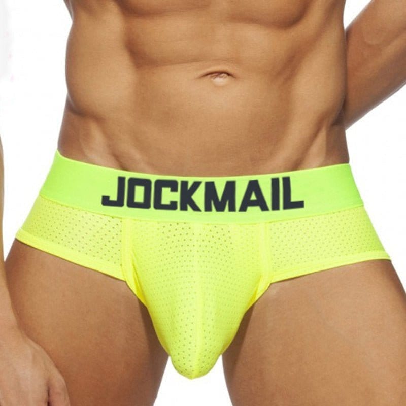 Menaful™ underwear All Yellow / M (27-29) Jockmail Neon Mesh Briefs 4-Pack