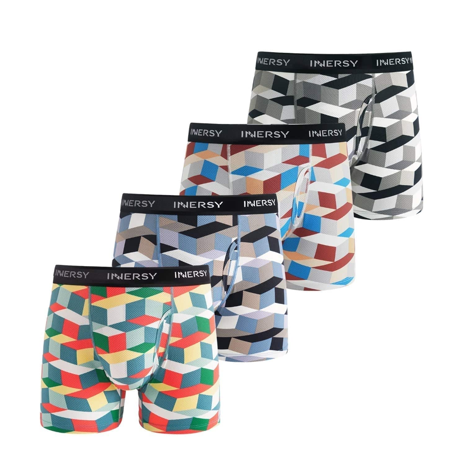 Menaful™ underwear Geometric Mesh Boxer Briefs 4-Pack