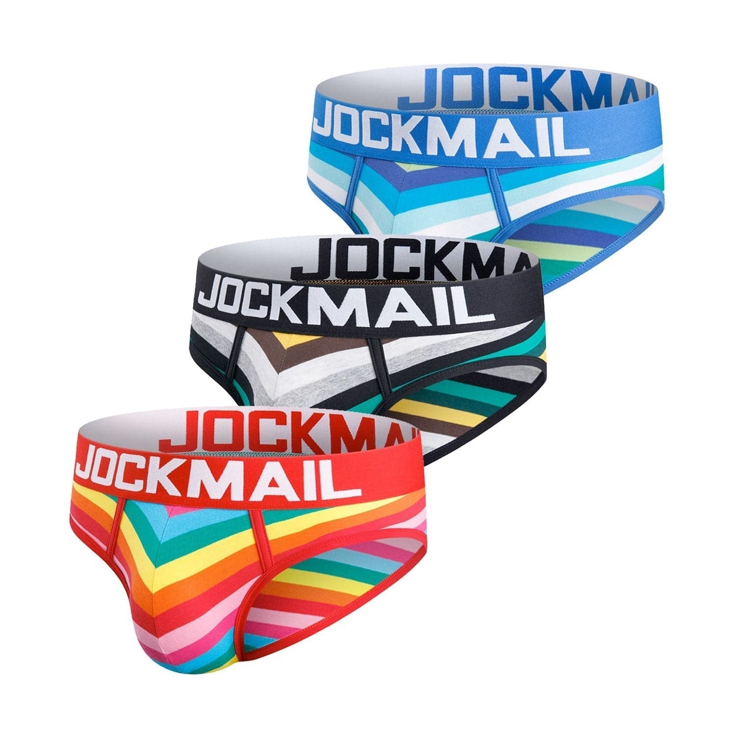 Menaful™ underwear One of Each / M (27-29) Jockmail Striped Briefs 3-Pack