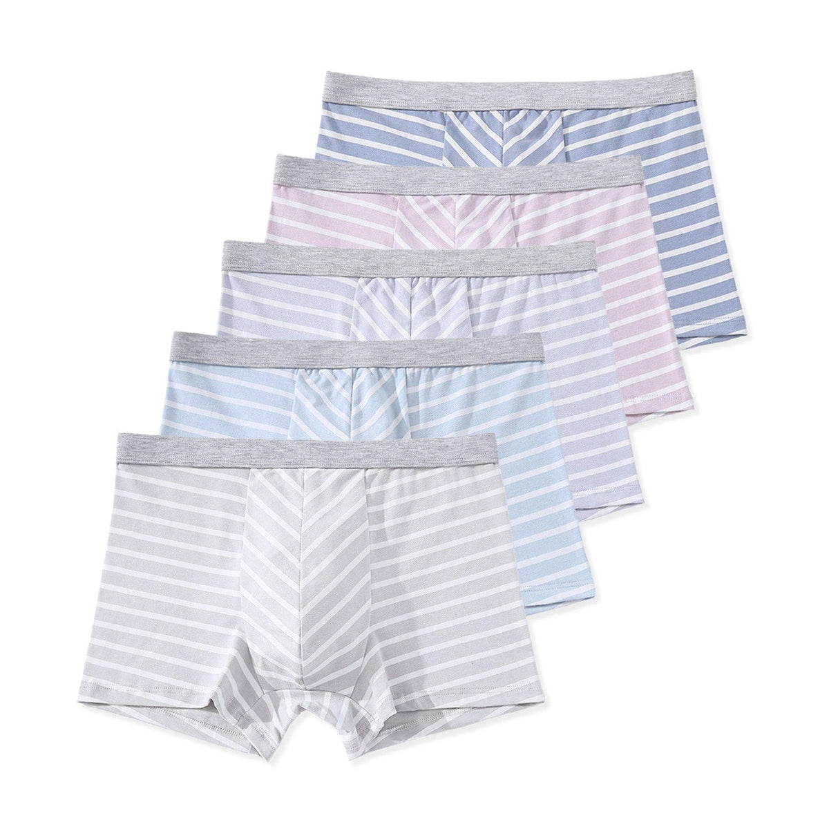 Menaful™ underwear S (26-27) Pastel Striped Boxer Briefs 5-Pack