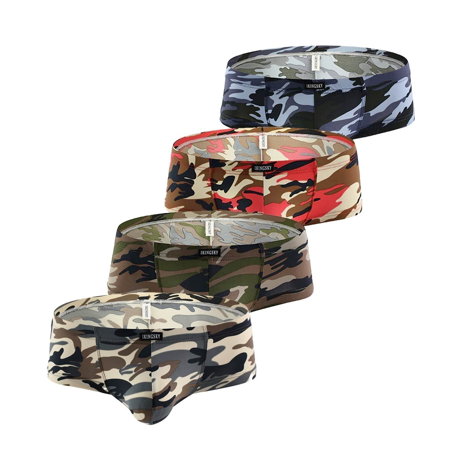 Menaful™ underwear S (28-30) Buns Out Camo Square Cut Boxer Briefs 4-Pack