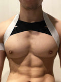 menaful White+Black / M Men's Elastic Fitness Bondage Chest Strap harness