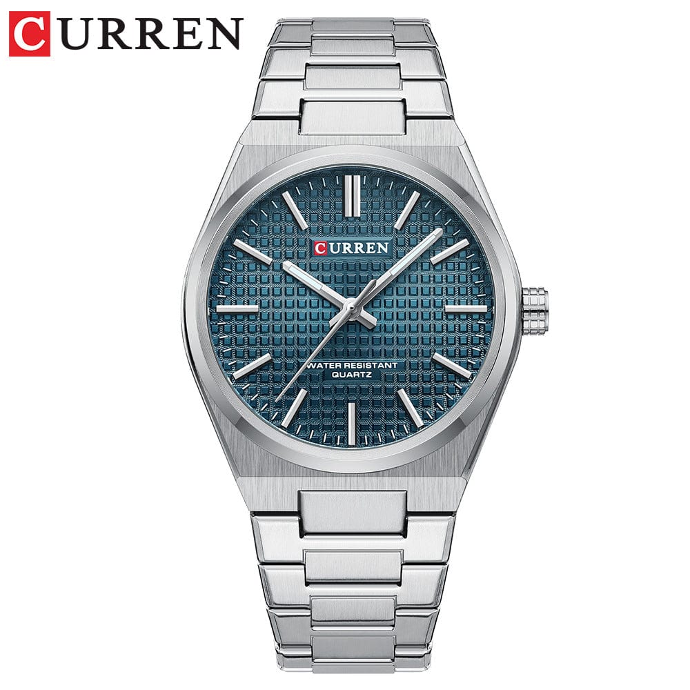 Menaful™ white+blue Men's simple and fashionable business quartz watch (Japanese movement)