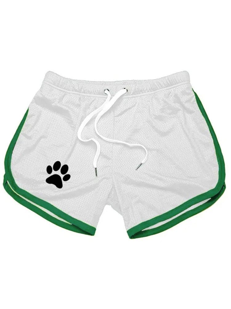 menaful White & Green / M Bear Pride Paw Shorts